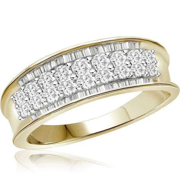 JewelersClub Diamond Rings for Women – 1.00 Carat White Diamond Ring Jewelry– 14K Gold Plated SIlver Bands for Women –– Ring by JewelersClub