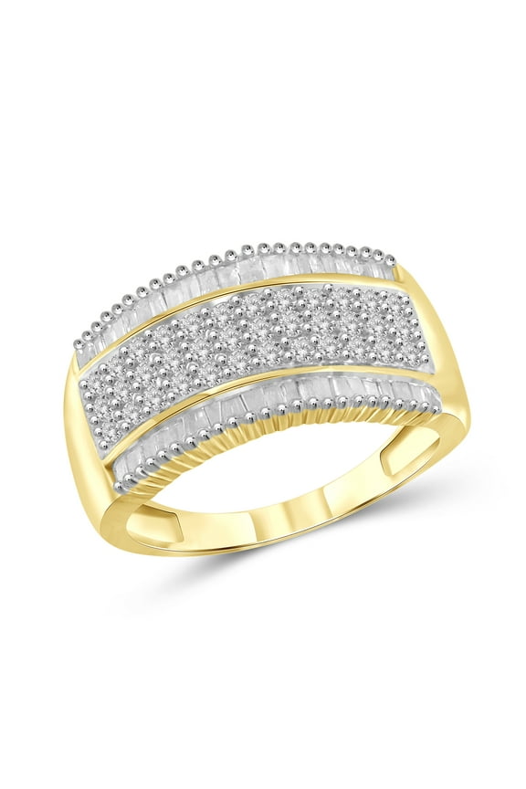 Diamond Rings for Women – 1.00 Carat White Diamond Ring Jewelry– 14K Gold Plated Silver Bands for Women –– Ring by JewelersClub