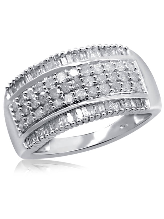 Diamond Rings for Women – 1.00 Carat White Diamond Ring Jewelry– Sterling Silver Bands for Women –– Ring by JewelersClub