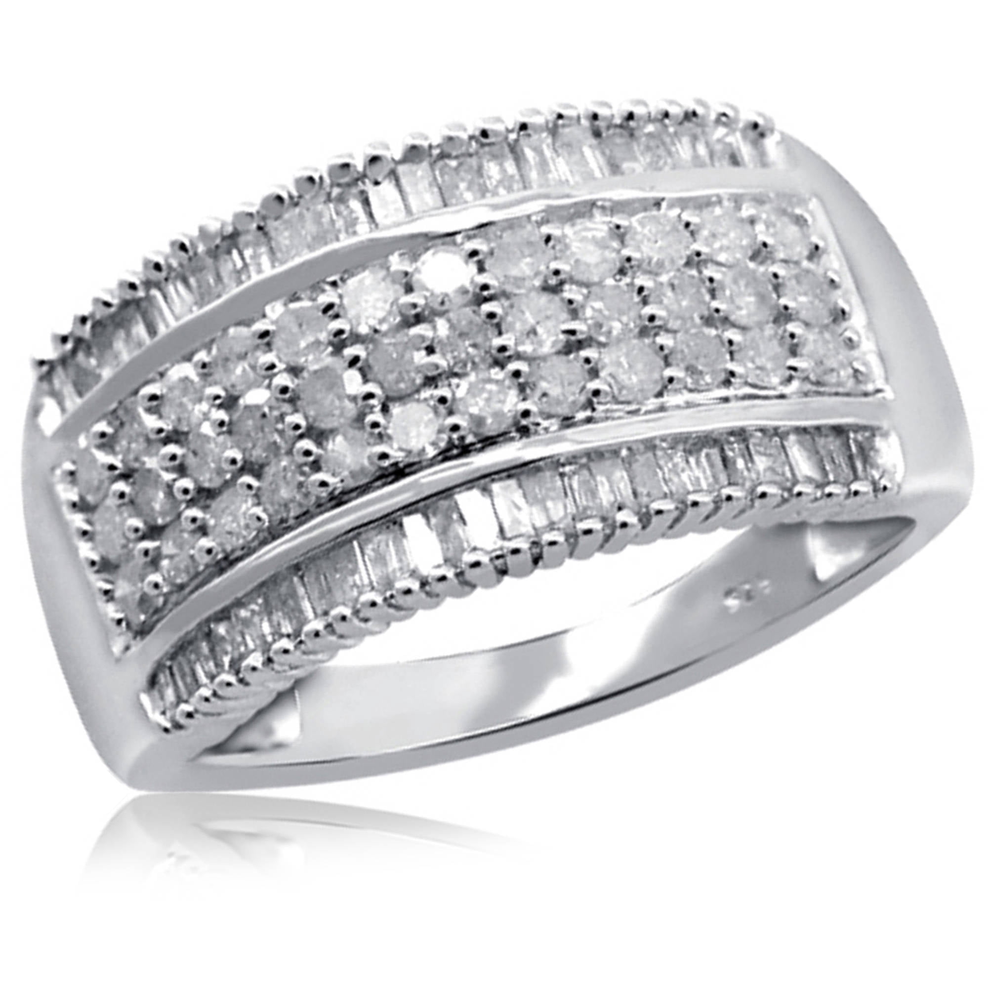 JewelersClub Diamond Rings for Women – 1.00 Carat White Diamond Ring Jewelry– Sterling Silver Bands for Women –– Ring by JewelersClub