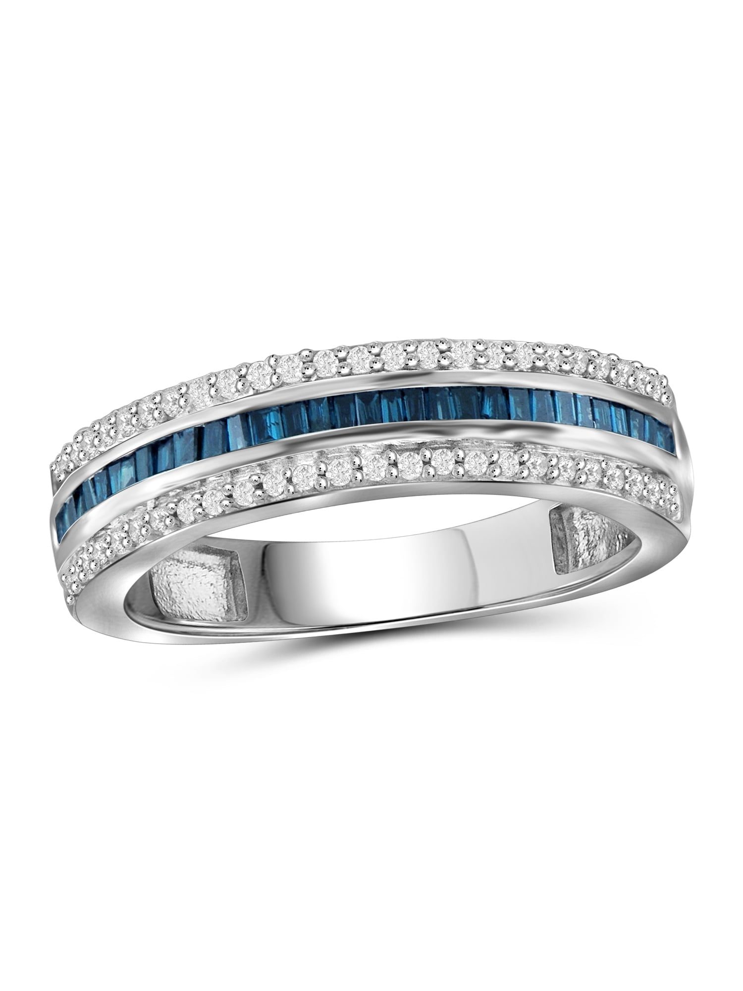 JewelersClub Diamond Rings for Women – 1/2 Carat Blue & White Diamond Ring Jewelry– Sterling Silver Bands for Women –– Ring by JewelersClub