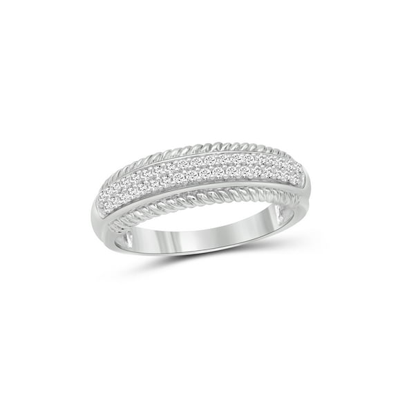 JewelersClub Diamond Rings for Women – 1/4 Carat White Diamond Ring Jewelry– Sterling Silver Bands for Women –– Ring by JewelersClub