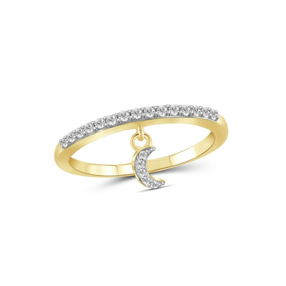 JewelersClub Diamond Rings for Women – 1/5 Carat White Diamond Ring Jewelry– 14K Gold Plated Silver Bands for Women –– Ring by JewelersClub