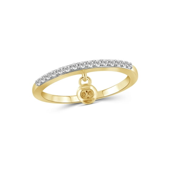 JewelersClub Diamond Rings for Women – 1/5 Carat White Diamond Ring Jewelry– 14K Gold Plated Silver Bands for Women –– Ring by JewelersClub