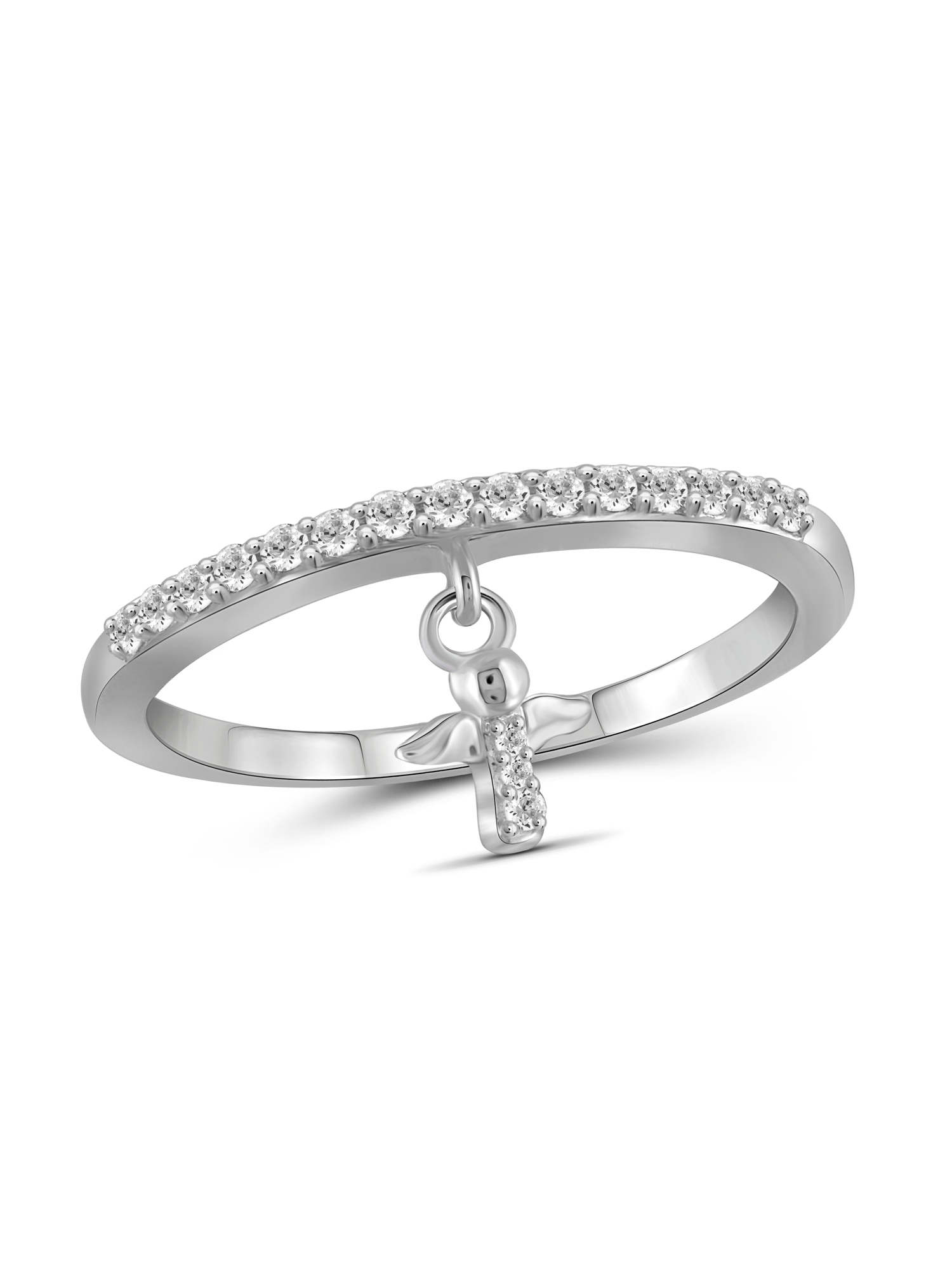 JewelersClub Diamond Rings for Women – 1/5 Carat White Diamond Ring Jewelry– Sterling Silver Bands for Women –– Ring by JewelersClub