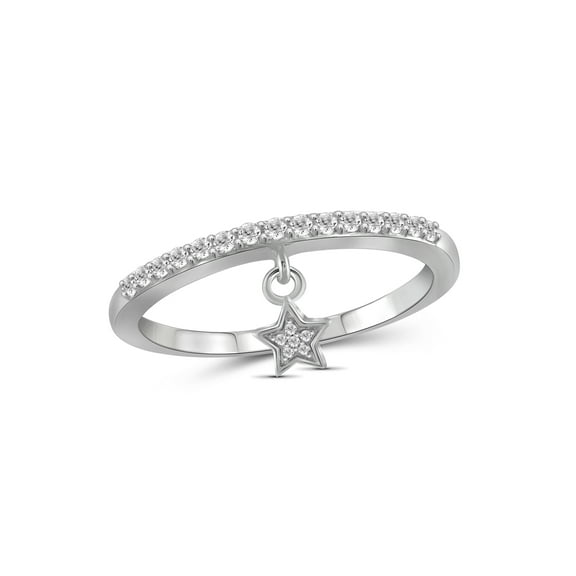 JewelersClub Diamond Rings for Women – 1/5 Carat White Diamond Ring Jewelry– Sterling Silver Bands for Women –– Ring by JewelersClub