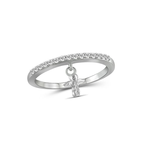 JewelersClub Diamond Rings for Women – 1/5 Carat White Diamond Ring Jewelry– Sterling Silver Bands for Women –– Ring by JewelersClub