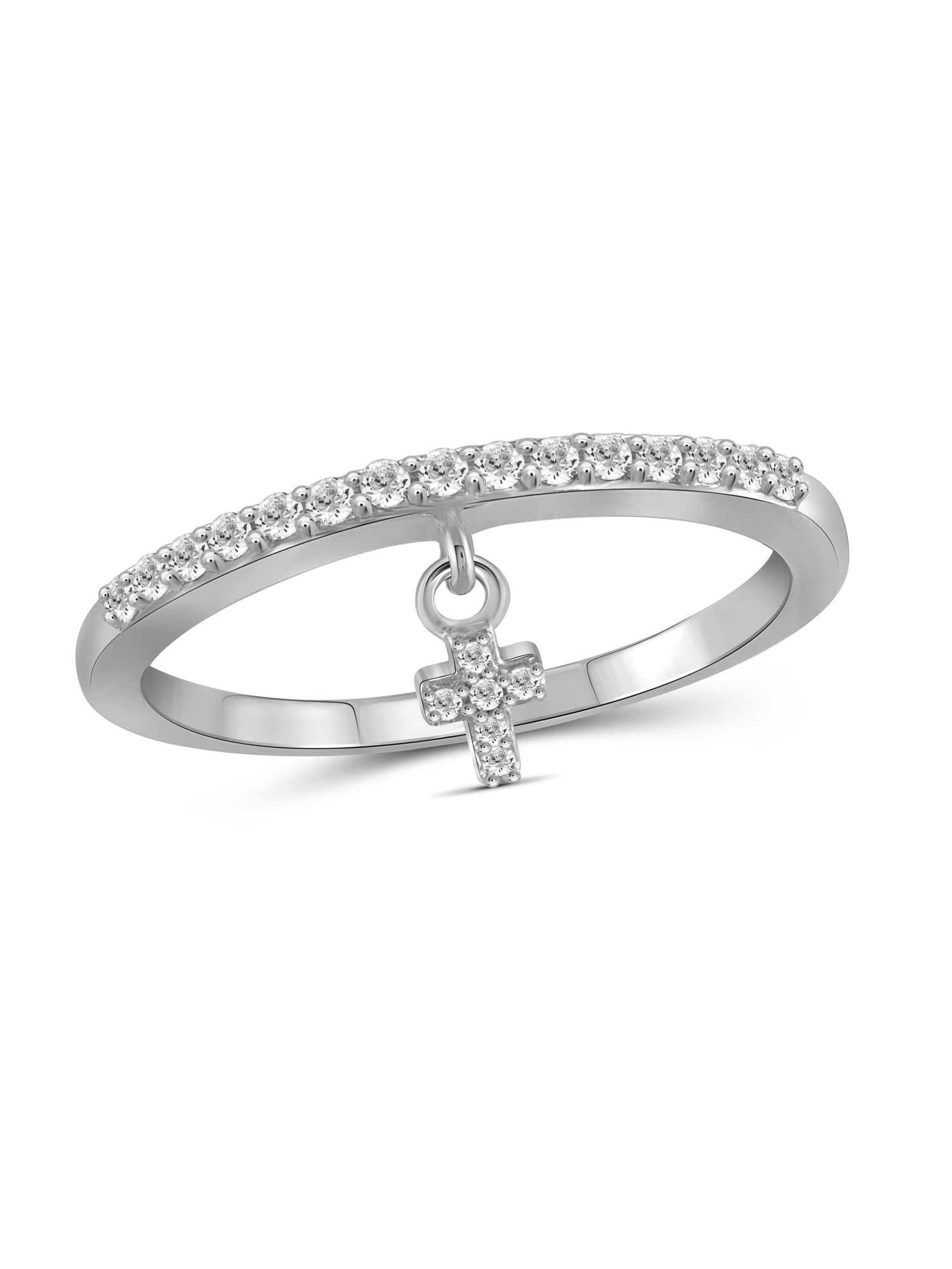 JewelersClub Diamond Rings for Women – 1/5 Carat White Diamond Ring Jewelry– Sterling Silver Bands for Women –– Ring by JewelersClub