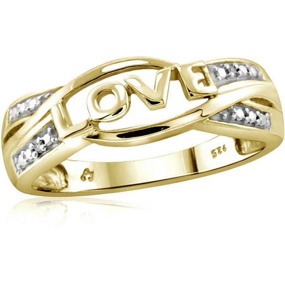 JewelersClub Diamond Rings for Women – Accent White Diamond Ring Jewelry– 14K Gold Plated Silver Bands for Women –– Ring by JewelersClub