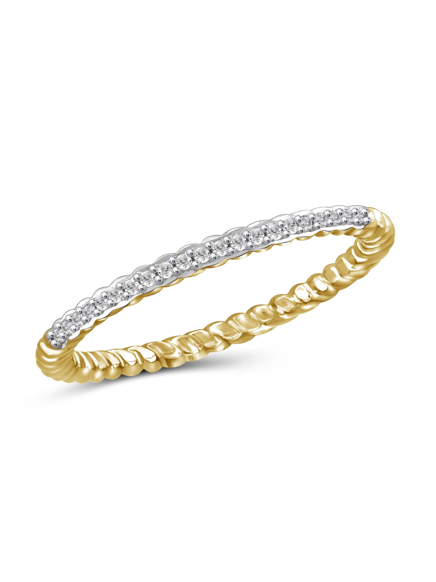 JewelersClub Diamond Rings for Women – Accent White Diamond Ring Jewelry– 14K Gold-Plated Silver Bands for Women –– Ring by JewelersClub