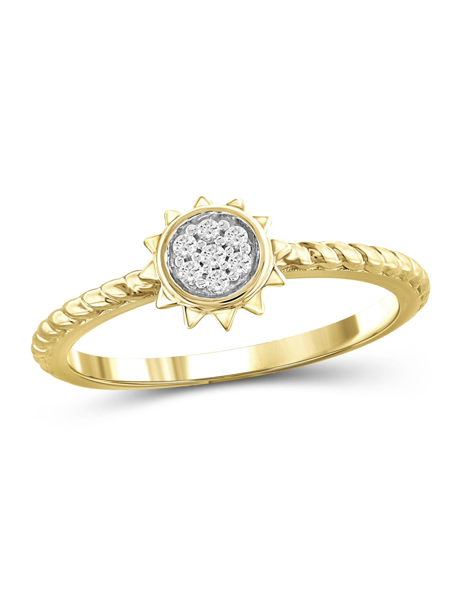JewelersClub Diamond Rings for Women – Accent White Diamond Ring Jewelry– 14K Gold-Plated Silver Bands for Women –– Ring by JewelersClub