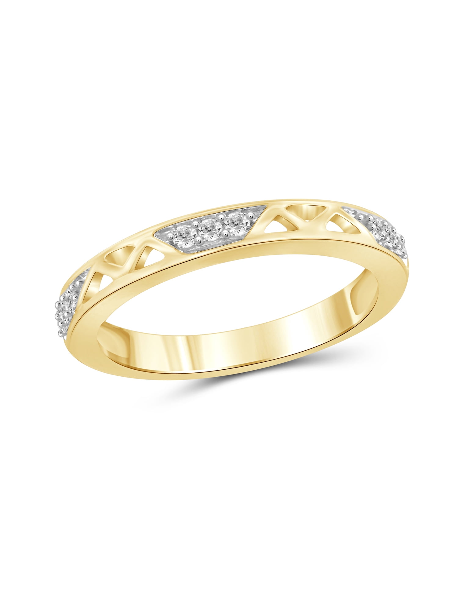 JewelersClub Diamond Rings for Women – Accent White Diamond Ring Jewelry– 14K Gold-Plated Silver Bands for Women –– Ring by JewelersClub