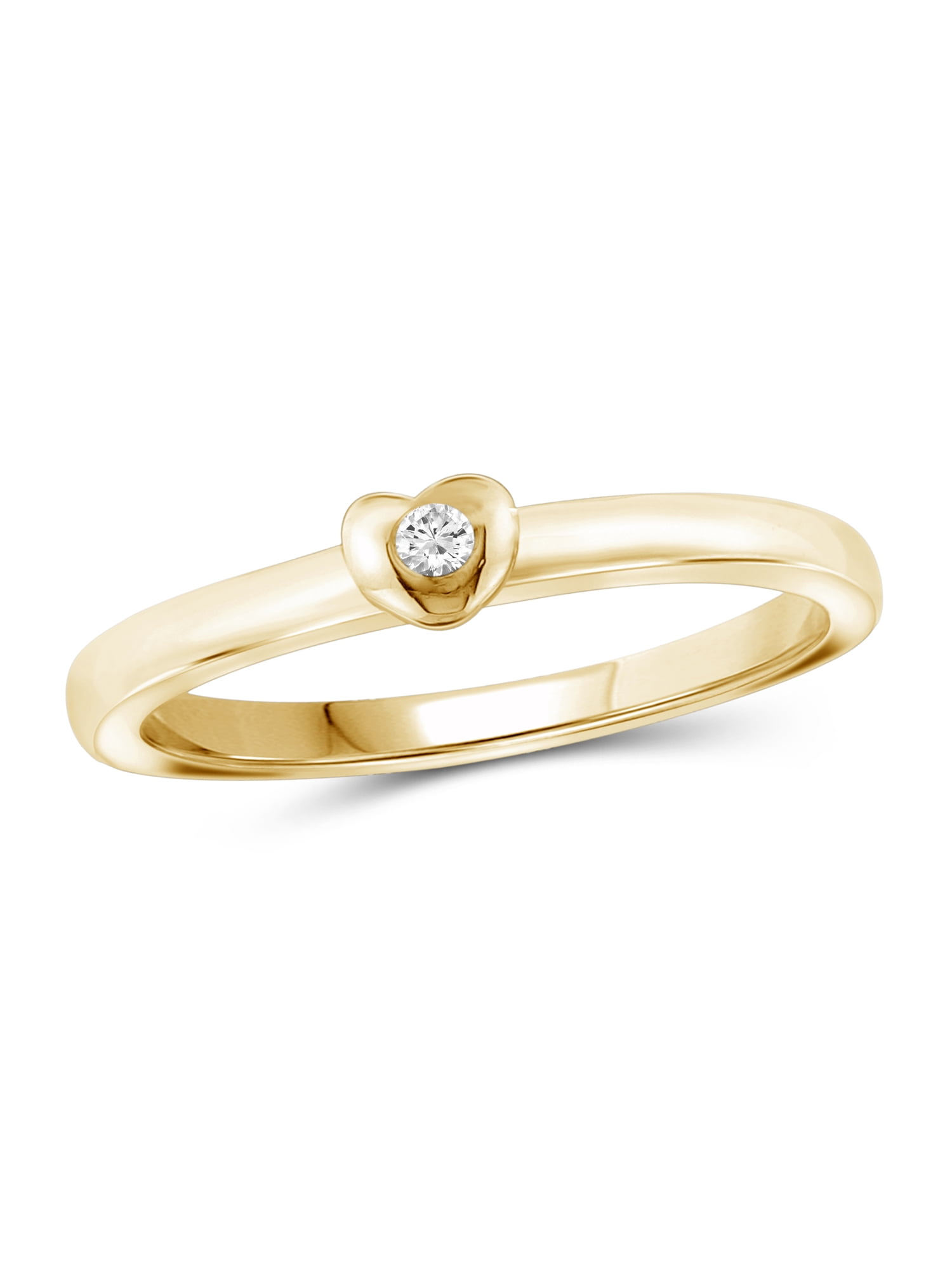 JewelersClub Diamond Rings for Women – Accent White Diamond Ring Jewelry– 14K Gold-Plated Silver Bands for Women –– Ring by JewelersClub