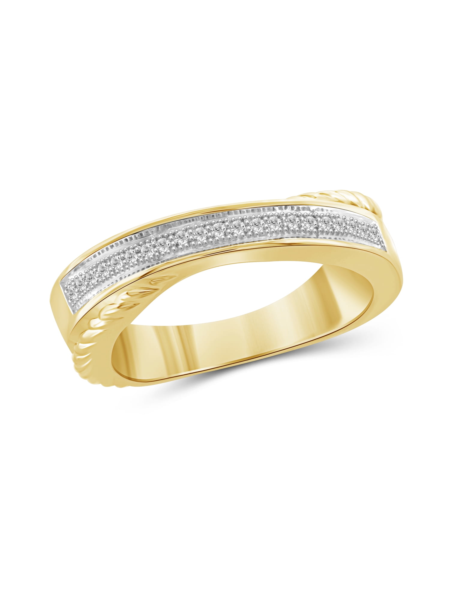 JewelersClub Diamond Rings for Women – Accent White Diamond Ring Jewelry– 14K Gold-Plated Silver Bands for Women –– Ring by JewelersClub