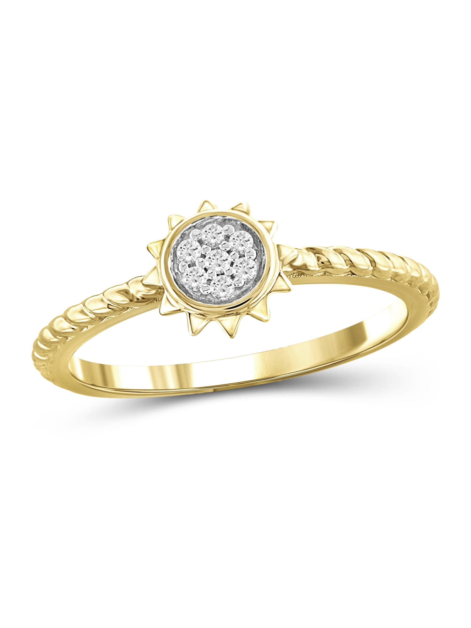 JewelersClub Diamond Rings for Women – Accent White Diamond Ring Jewelry– 14K Gold-Plated Silver Bands for Women –– Ring by JewelersClub