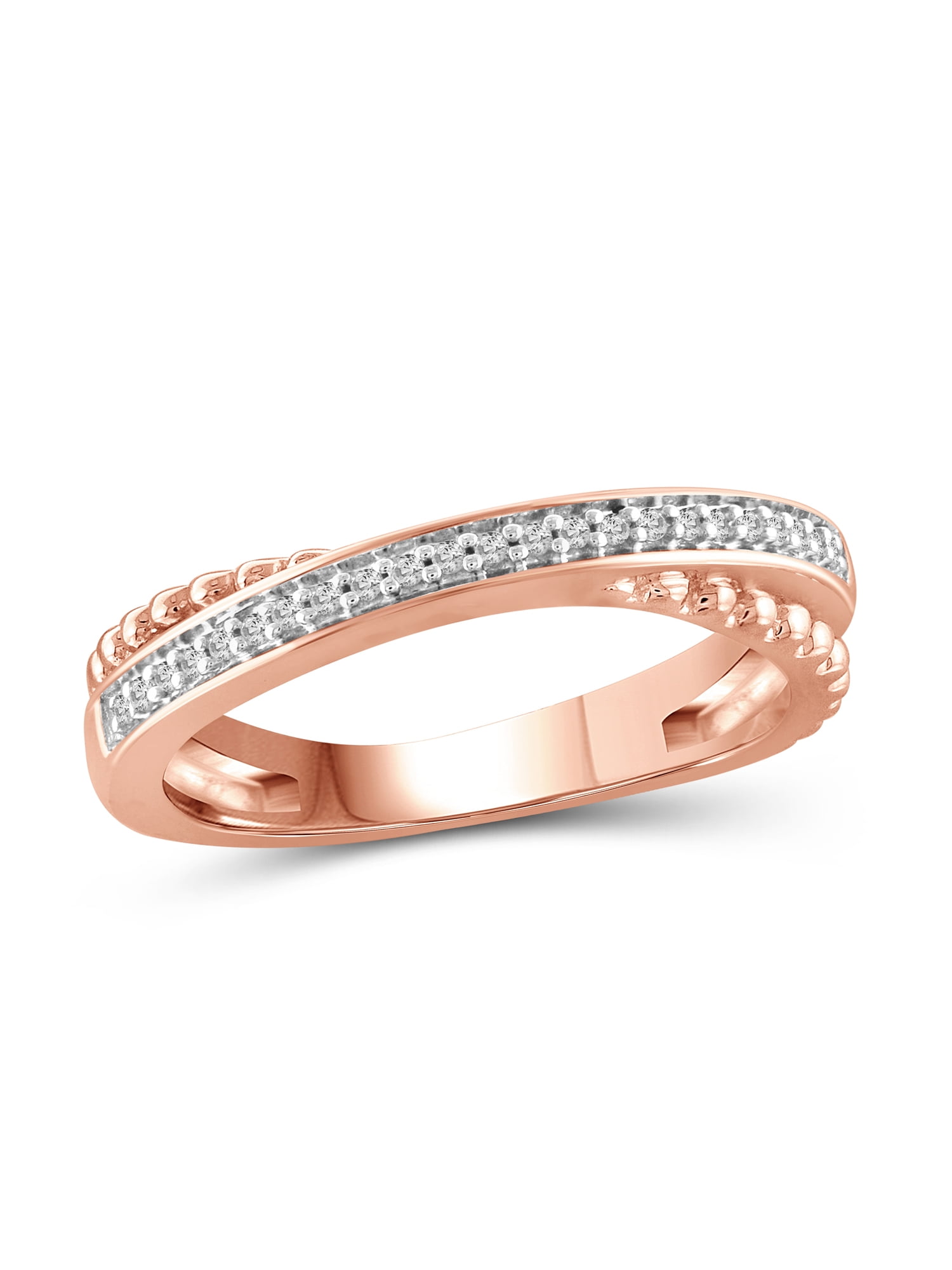 JewelersClub Diamond Rings for Women – Accent White Diamond Ring Jewelry– Rose Gold Over Silver Bands for Women –– Ring by JewelersClub