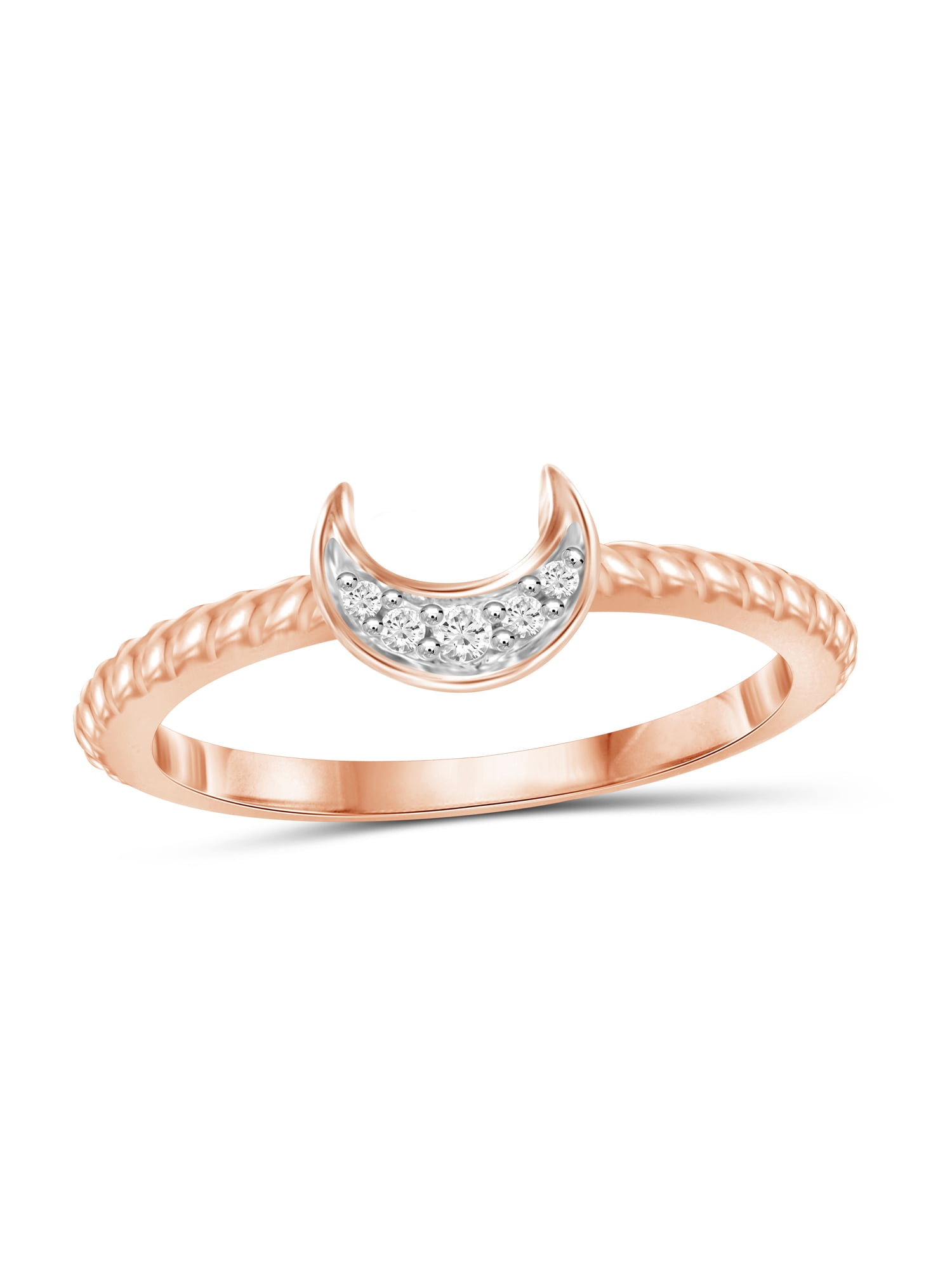 JewelersClub Diamond Rings for Women – Accent White Diamond Ring Jewelry– Rose Gold Over Silver Bands for Women –– Ring by JewelersClub