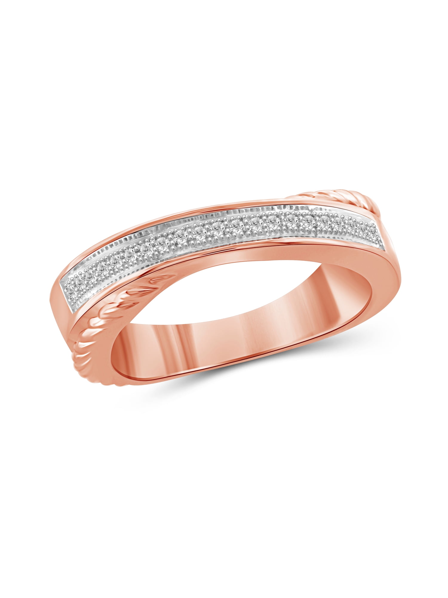 JewelersClub Diamond Rings for Women – Accent White Diamond Ring Jewelry– Rose Gold Over Silver Bands for Women –– Ring by JewelersClub
