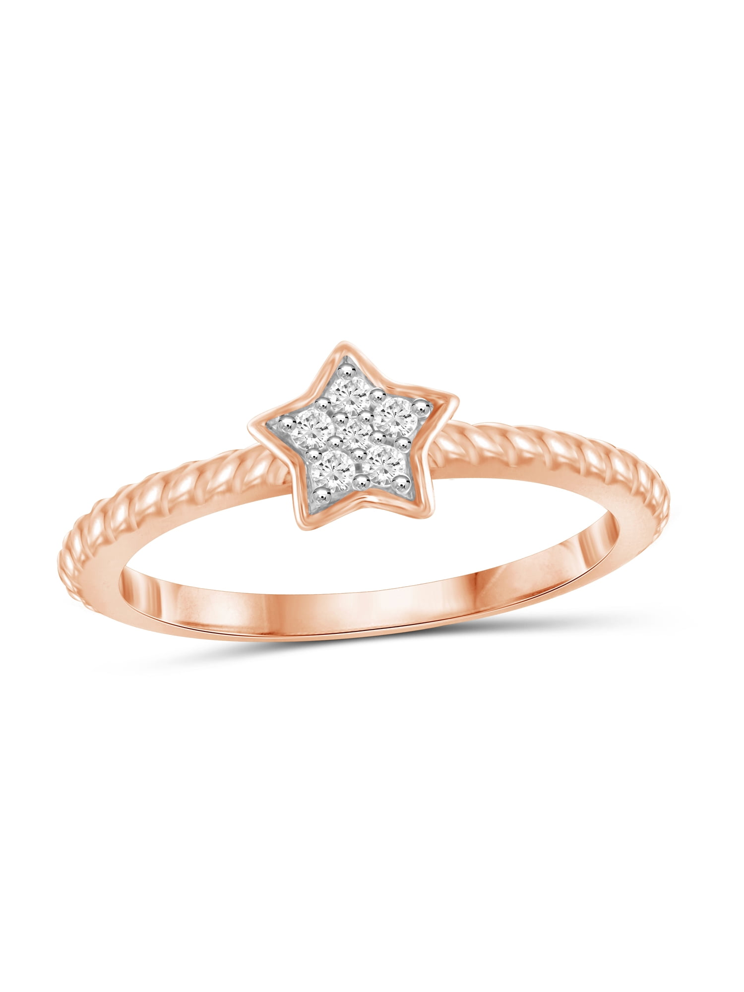JewelersClub Diamond Rings for Women – Accent White Diamond Ring Jewelry– Rose Gold Over Silver Bands for Women –– Ring by JewelersClub