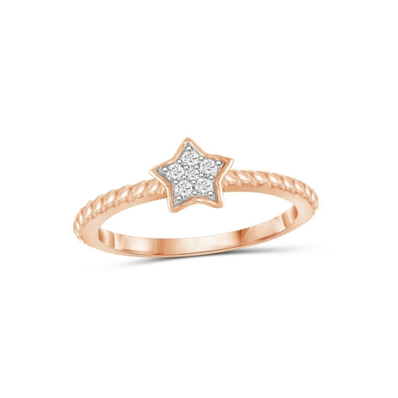 JewelersClub Diamond Rings for Women – Accent White Diamond Ring Jewelry– Rose Gold Over Silver Bands for Women –– Ring by JewelersClub