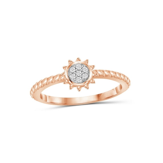 JewelersClub Diamond Rings for Women – Accent White Diamond Ring Jewelry– Rose Gold Over Silver Bands for Women –– Ring by JewelersClub