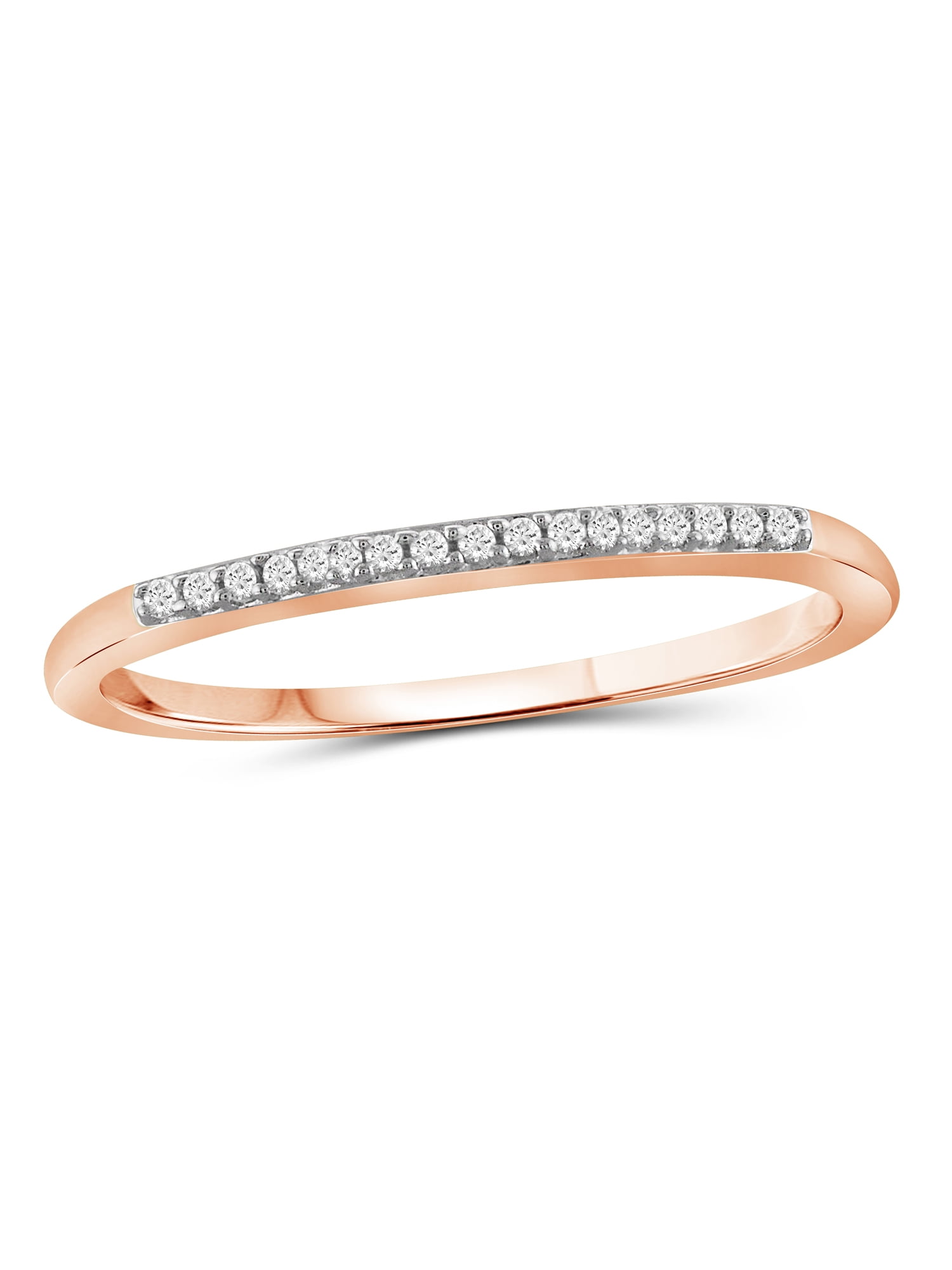 JewelersClub Diamond Rings for Women – Accent White Diamond Ring Jewelry– Rose Gold Over Silver Bands for Women –– Ring by JewelersClub
