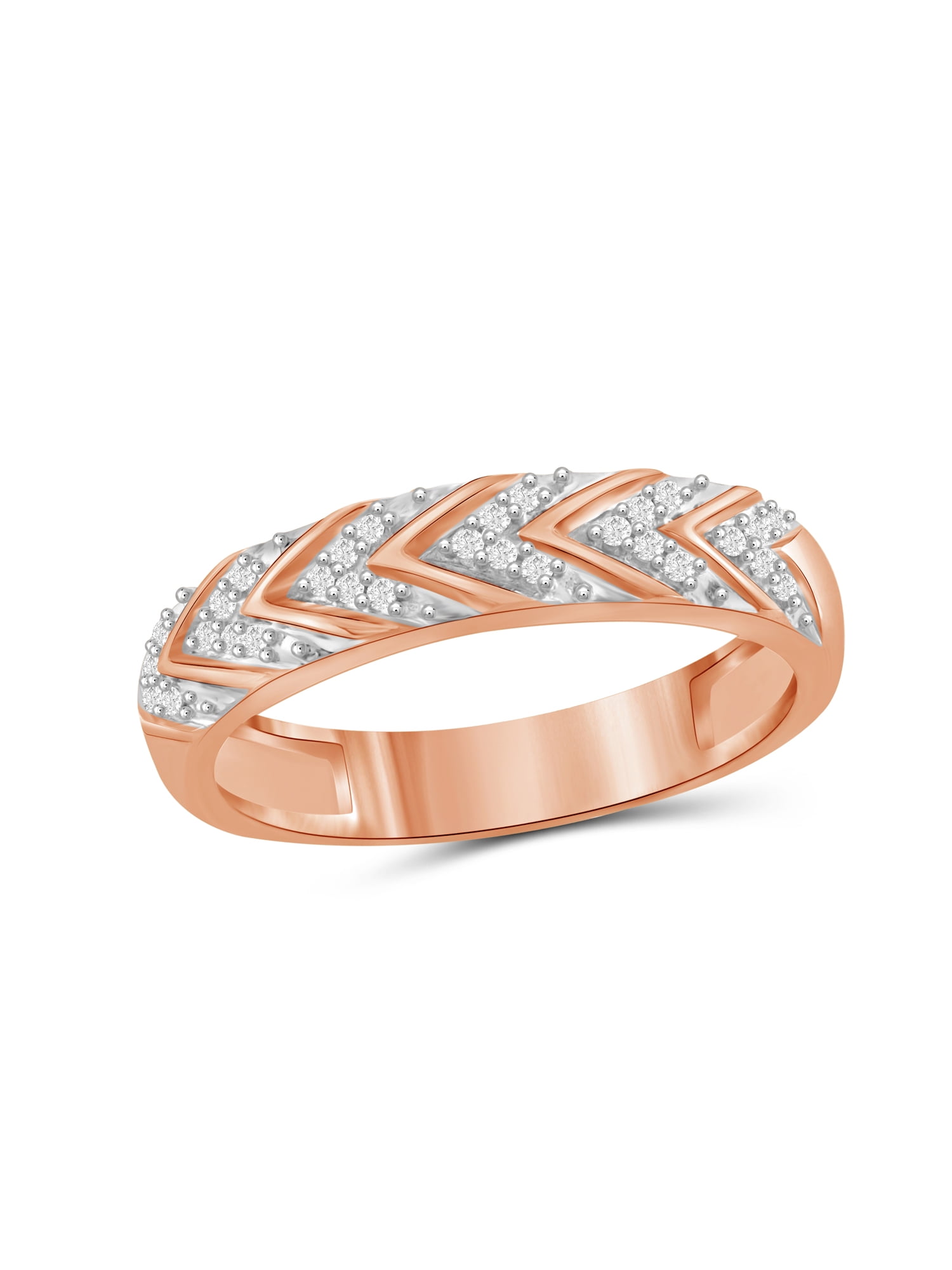 JewelersClub Diamond Rings for Women – Accent White Diamond Ring Jewelry– Rose Gold Over Silver Bands for Women –– Ring by JewelersClub