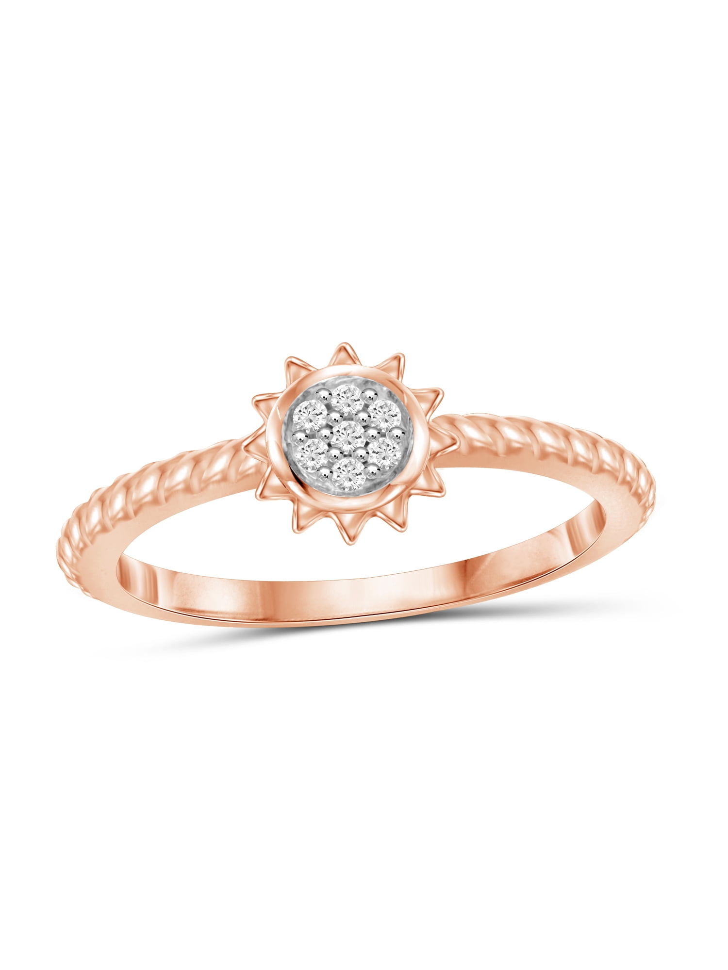 JewelersClub Diamond Rings for Women – Accent White Diamond Ring Jewelry– Rose Gold Over Silver Bands for Women –– Ring by JewelersClub