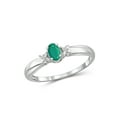 thumbnail image 1 of JewelersClub Emerald Ring Birthstone Jewelry – 0.25 Carat Emerald 0.925 Sterling Silver Ring Jewelry with White Diamond Accent – Gemstone Rings with Hypoallergenic 0.925 Sterling Silver Band, 1 of 4