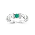 thumbnail image 1 of JewelersClub Emerald Ring Birthstone Jewelry – 0.25 Carat Emerald 0.925 Sterling Silver Ring Jewelry with White Diamond Accent – Gemstone Rings with Hypoallergenic 0.925 Sterling Silver Band, 1 of 7