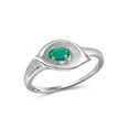 thumbnail image 1 of JewelersClub Emerald Ring Birthstone Jewelry – 0.25 Carat Emerald 0.925 Sterling Silver Ring Jewelry with White Diamond Accent – Gemstone Rings with Hypoallergenic 0.925 Sterling Silver Band, 1 of 4