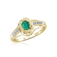 thumbnail image 1 of JewelersClub Emerald Ring Birthstone Jewelry – 0.25 Carat Emerald 14K Gold Plated Silver Ring Jewelry with White Diamond Accent – Gemstone Rings with Hypoallergenic 14K Gold Plated Silver Band, 1 of 4