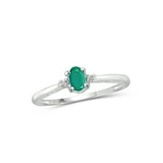 JEWELERSCLUB Emerald Ring Birthstone Jewelry – 0.25 Carat Emerald 0.925 Sterling Silver Ring Jewelry with White Diamond Accent – Gemstone Rings with Hypoallergenic 0.925 Sterling Silver Band