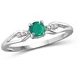 thumbnail image 1 of JewelersClub Emerald Ring Birthstone Jewelry – 0.45 Carat Emerald 0.925 Sterling Silver Ring Jewelry with White Diamond Accent – Gemstone Rings with Hypoallergenic 0.925 Sterling Silver Band, 1 of 1