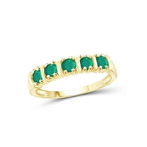 JewelersClub Emerald Ring Birthstone Jewelry – 0.50 Carat Emerald 14K Gold Plated Silver Ring Jewelry – Gemstone Rings with Hypoallergenic 14K Gold Plated Silver Band