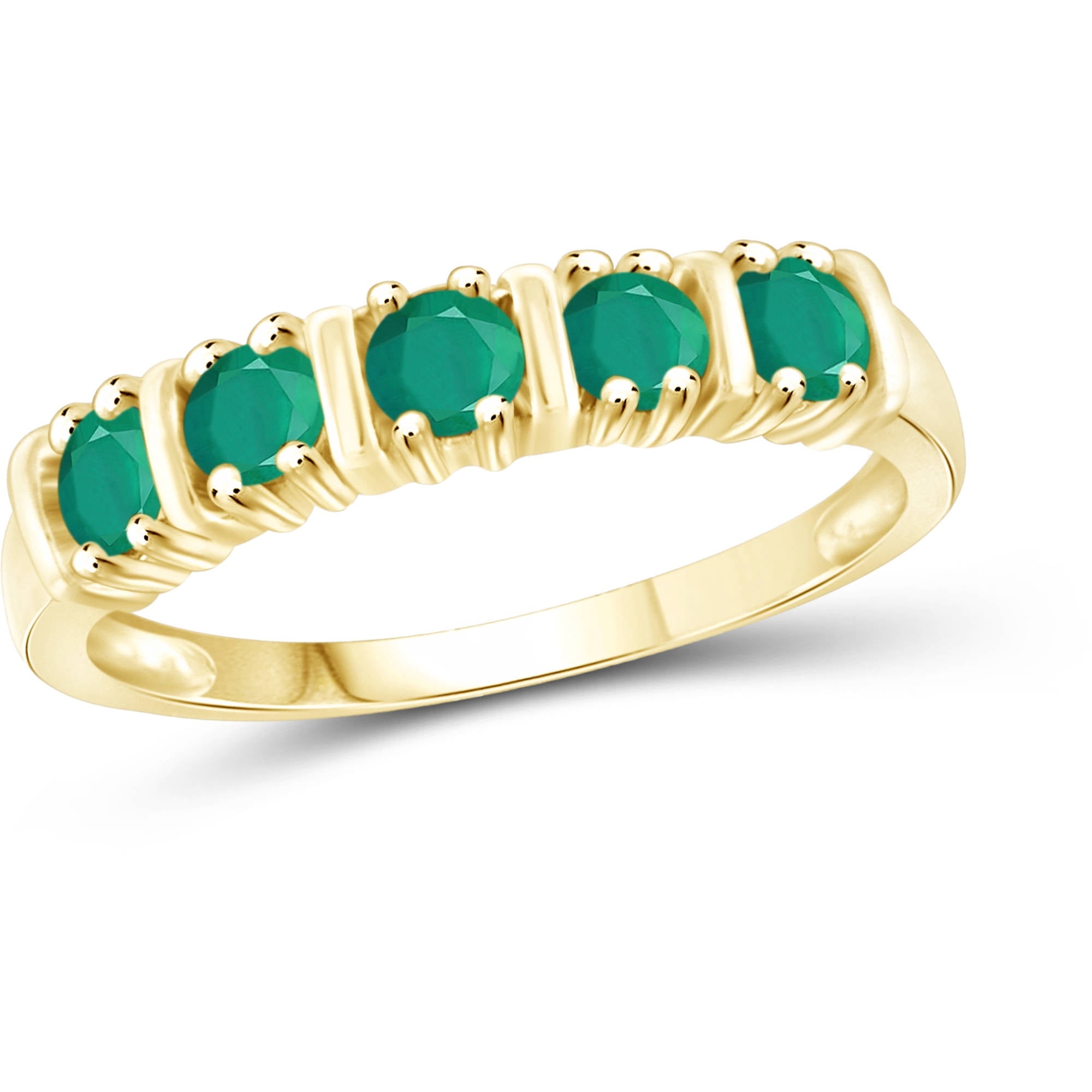 JewelersClub 14K Gold Plated Emerald Gemstone Ring Size: 8