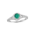 thumbnail image 1 of JewelersClub Emerald Ring Birthstone Jewelry – 0.50 Carat Emerald Sterling Silver Ring Jewelry with White Diamond Accent – Gemstone Rings with Hypoallergenic Sterling Silver Band, 1 of 4