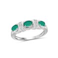 thumbnail image 1 of JewelersClub Emerald Ring Birthstone Jewelry – 0.70 Carat Emerald 0.925 Sterling Silver Ring Jewelry with White Diamond Accent – Gemstone Rings with Hypoallergenic 0.925 Sterling Silver Band, 1 of 4