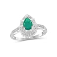 thumbnail image 1 of JewelersClub Emerald Ring Birthstone Jewelry – 0.75 Carat Emerald Sterling Silver Ring Jewelry with White Diamond Accent – Gemstone Rings with Hypoallergenic Sterling Silver Band, 1 of 3