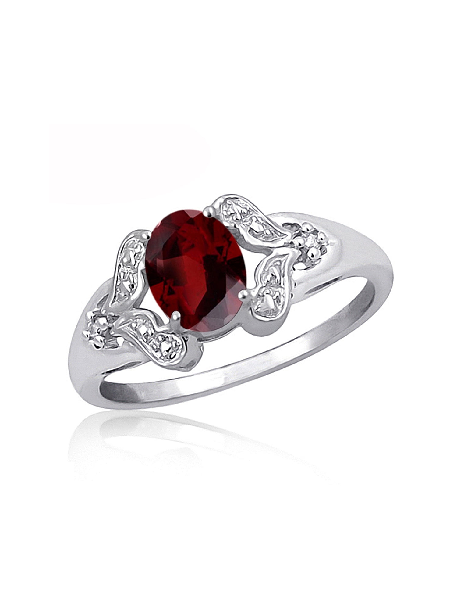 Color changing garnet ring w/ white zircon online accents, sterling silver 0.925, sz 5