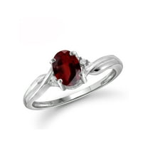JewelersClub Garnet Ring Birthstone Jewelry – 1.00 Carat Garnet 0.925 Sterling Silver Ring Jewelry with White Diamond Accent – Gemstone Rings with Hypoallergenic 0.925 Sterling Silver Band