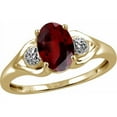 thumbnail image 1 of JewelersClub Garnet Ring Birthstone Jewelry – 1.60 Carat Garnet 14K Gold Plated Silver Ring Jewelry with White Diamond Accent – Gemstone Rings with Hypoallergenic 14K Gold Plated Silver Band, 1 of 1