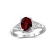 thumbnail image 1 of JewelersClub Garnet Ring Birthstone Jewelry – 1.60 Carat Garnet 0.925 Sterling Silver Ring Jewelry with White Diamond Accent – Gemstone Rings with Hypoallergenic 0.925 Sterling Silver Band, 1 of 4