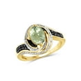 thumbnail image 1 of JewelersClub Green Amethyst Ring Birthstone Jewelry – 1.90 Carat Green Amethyst 14K Gold Plated Silver Ring Jewelry with Black & White Diamond Accent– Rings with Hypoallergenic 14K Gold Plated Silver, 1 of 4