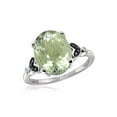 thumbnail image 1 of JewelersClub Green Amethyst Ring Birthstone Jewelry – 1.90 Carat Green Amethyst Sterling Silver Ring Jewelry with Black & White Diamond Accent– Gemstone Rings with Hypoallergenic 0.925 Sterling Silver, 1 of 3