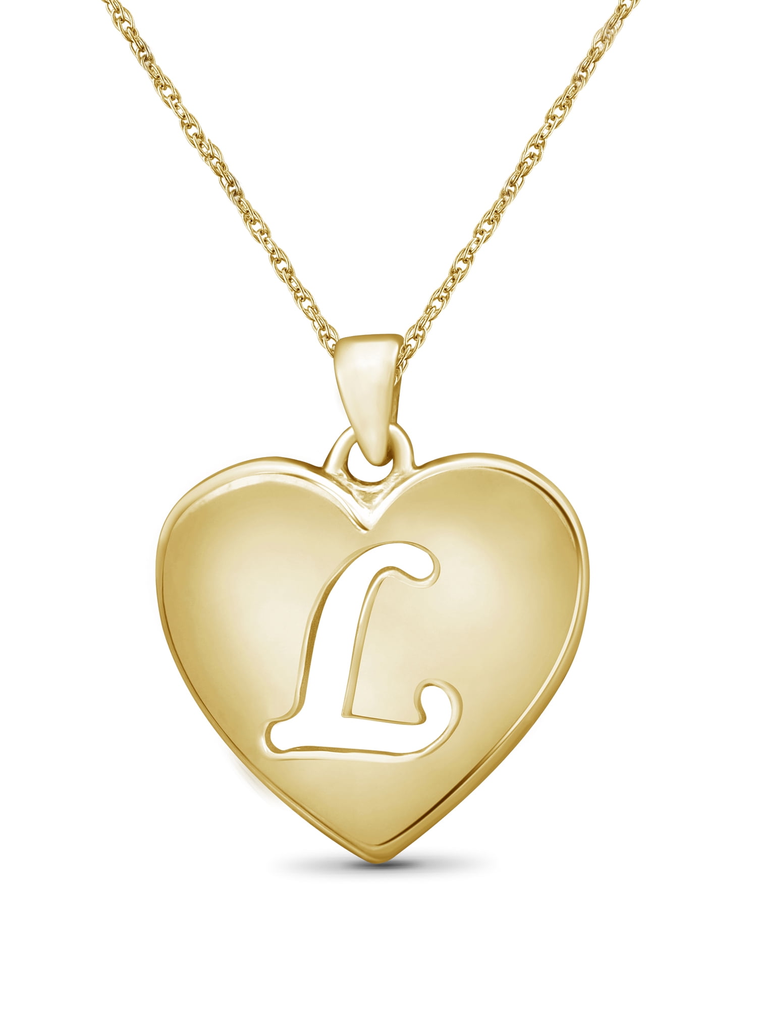 JewelersClub Initial Letter Pendant for Women|Customizable 14K Gold over Silver L Alphabet Monogram Necklaces for Girls|Cursive Script Capital Letters|Personalized Jewelry Gift for Her