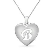 JewelersClub Initial Letter Pendant for Women | Customizable Sterling Silver B AlphabetMonogram Necklaces for Girls | Cursive Script Capital Letters | Personalized Jewelry Gift for Her