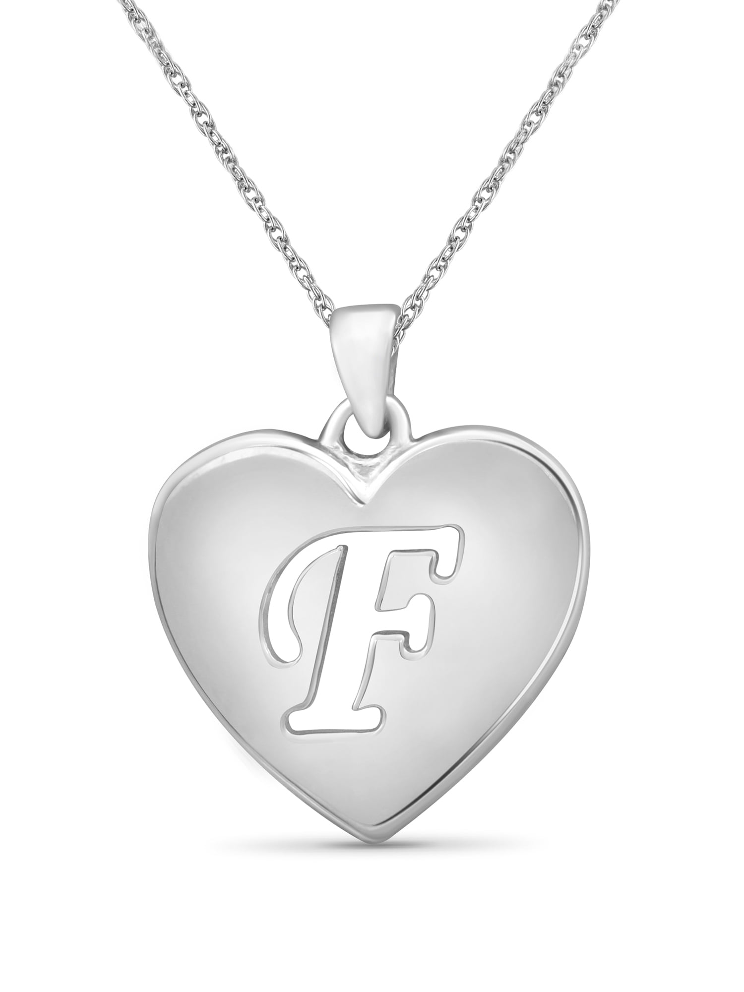 JewelersClub Initial Letter Pendant for Women | Customizable Sterling Silver F AlphabetMonogram Necklaces for Girls | Cursive Script Capital Letters | Personalized Jewelry Gift for Her