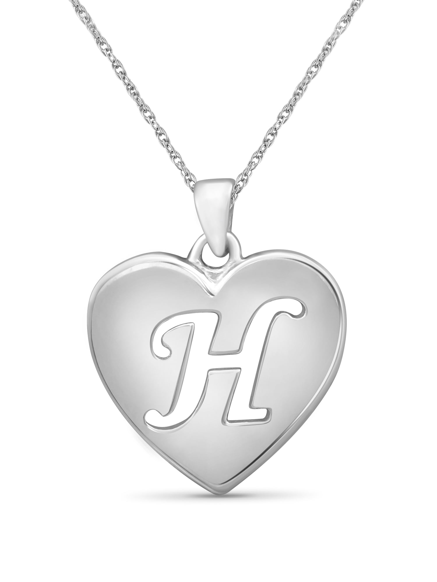 JewelersClub Initial Letter Pendant for Women | Customizable Sterling Silver H AlphabetMonogram Necklaces for Girls | Cursive Script Capital Letters | Personalized Jewelry Gift for Her