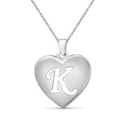 JewelersClub Initial Letter Pendant for Women | Customizable Sterling Silver K AlphabetMonogram Necklaces for Girls | Cursive Script Capital Letters | Personalized Jewelry Gift for Her